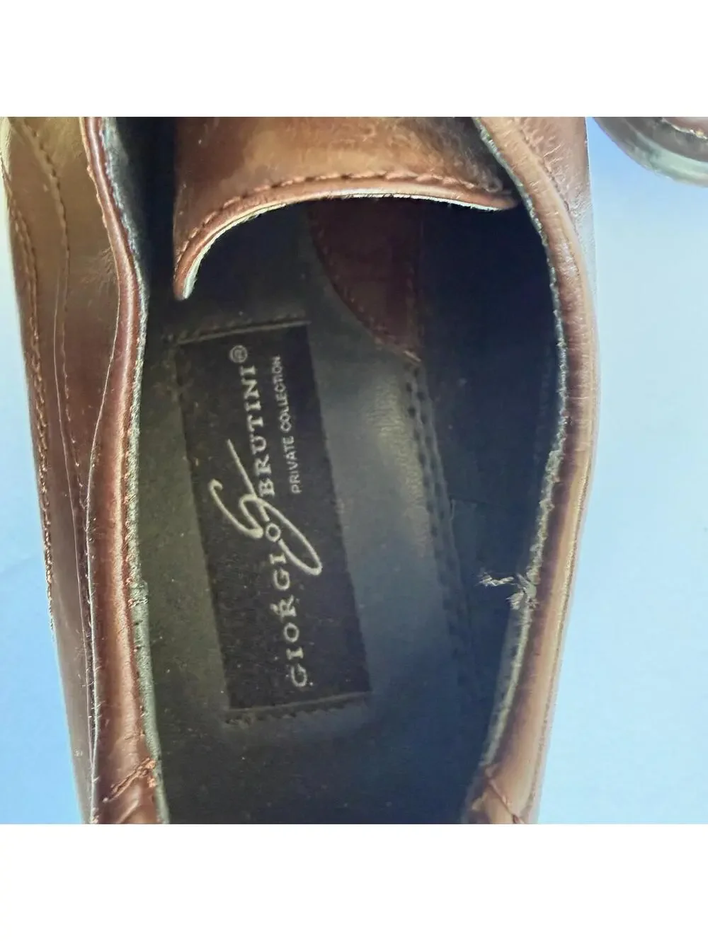 Giorgio Brutini Men's Brown Leather Square‎ Toe Lace-Up Dress Shoes Size 9M